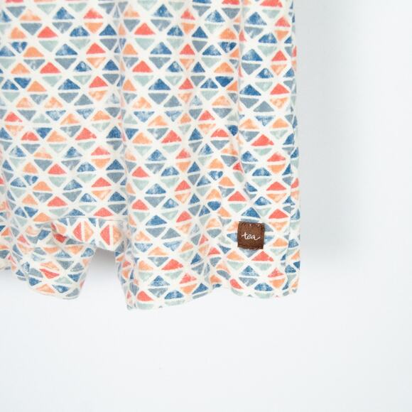 Tea Collection Short Sleeve Cotton Geometric Print Romper Baby 6-12m - Picture 5 of 7